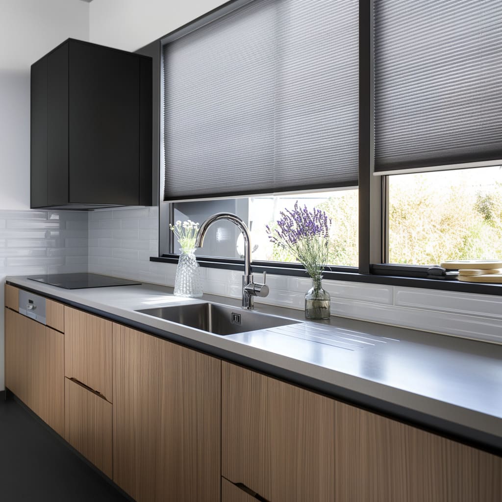 Mutfak Plise Perdeleri – Güneşi Keser, Yağ Tutmaz, Modern Görünüm