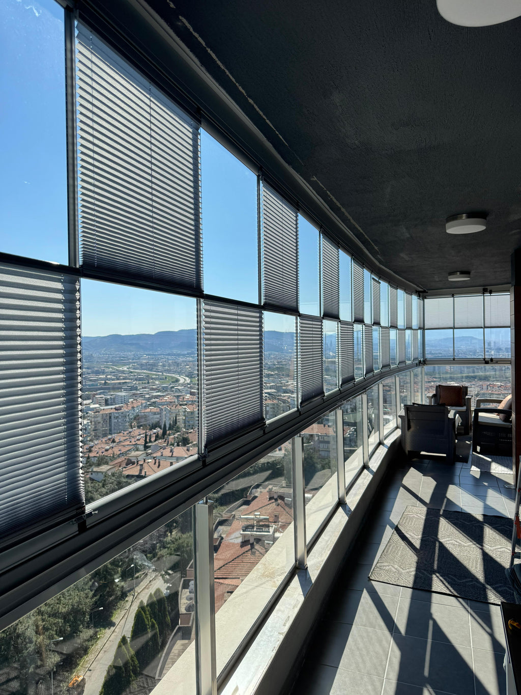 Cam Balkon İçin Güneş Kırıcı Plise Perde